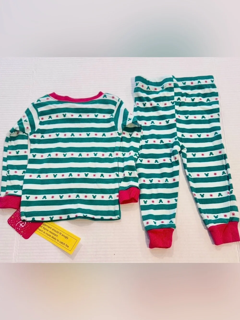Disney Teal & Pink Mickey & Pluto Holiday Pajama Set 18M